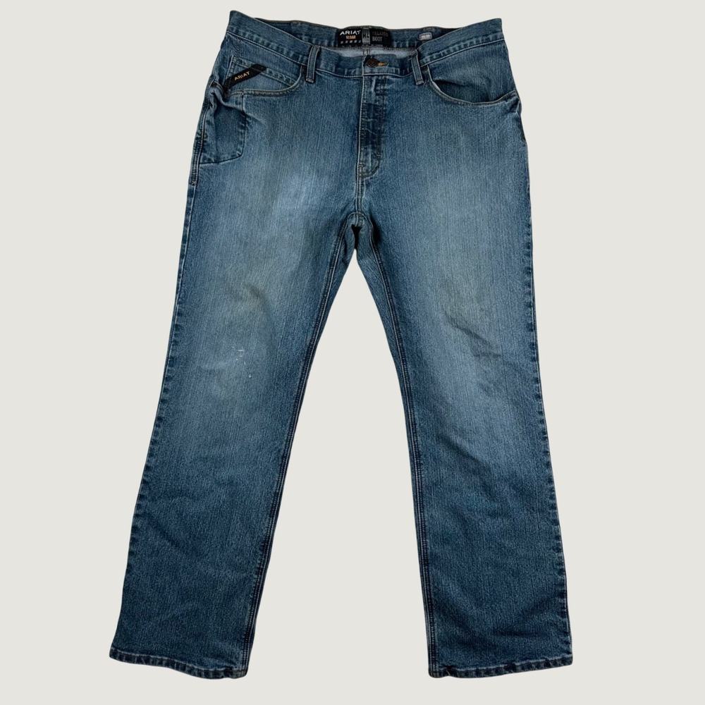 Ariat Rebar M4 Relaxed Boot Jeans Mens Workwear Denim 38/32 Blue Utility Durable